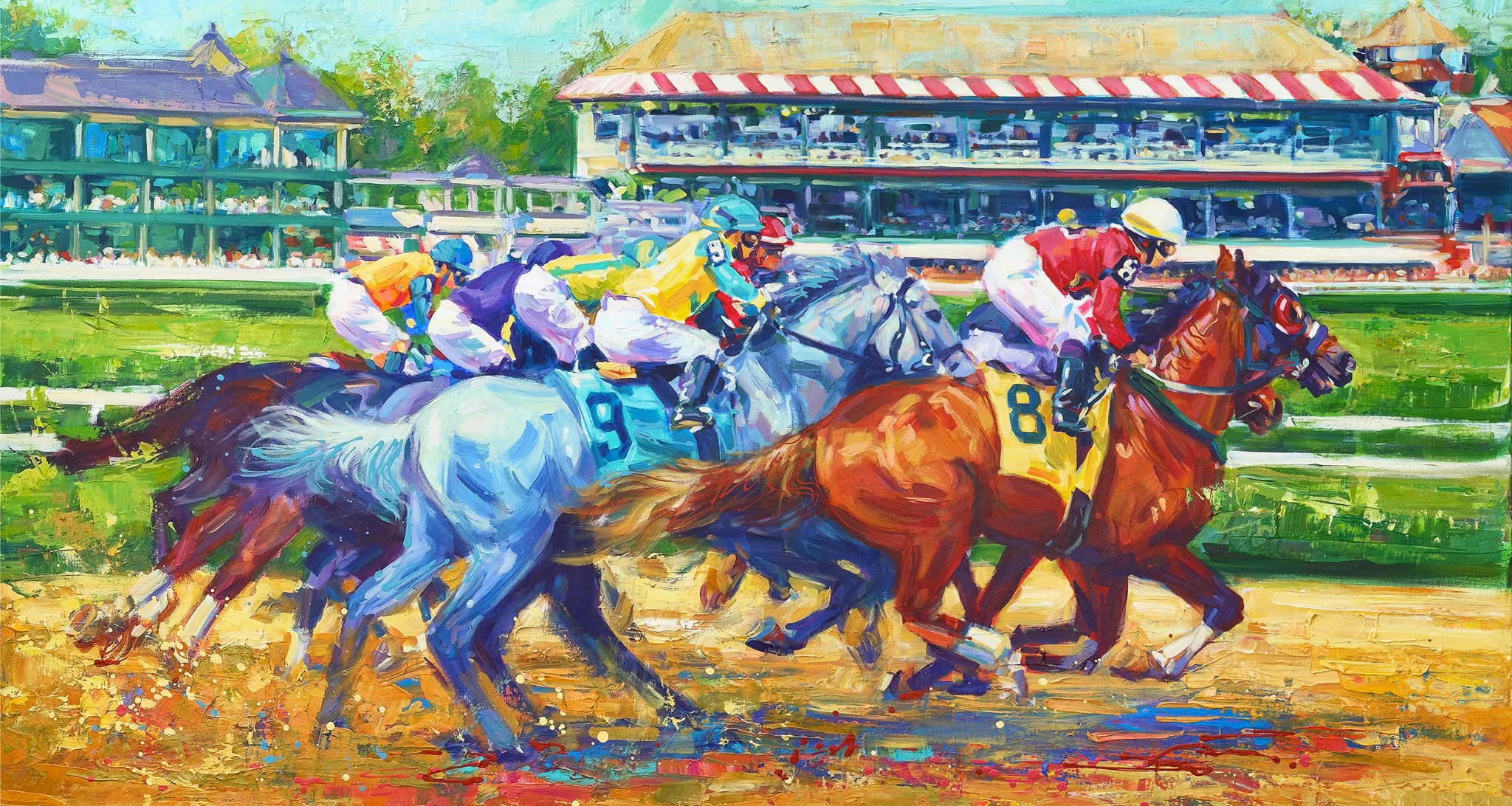 Day at the Races painting by Lisa Palombo