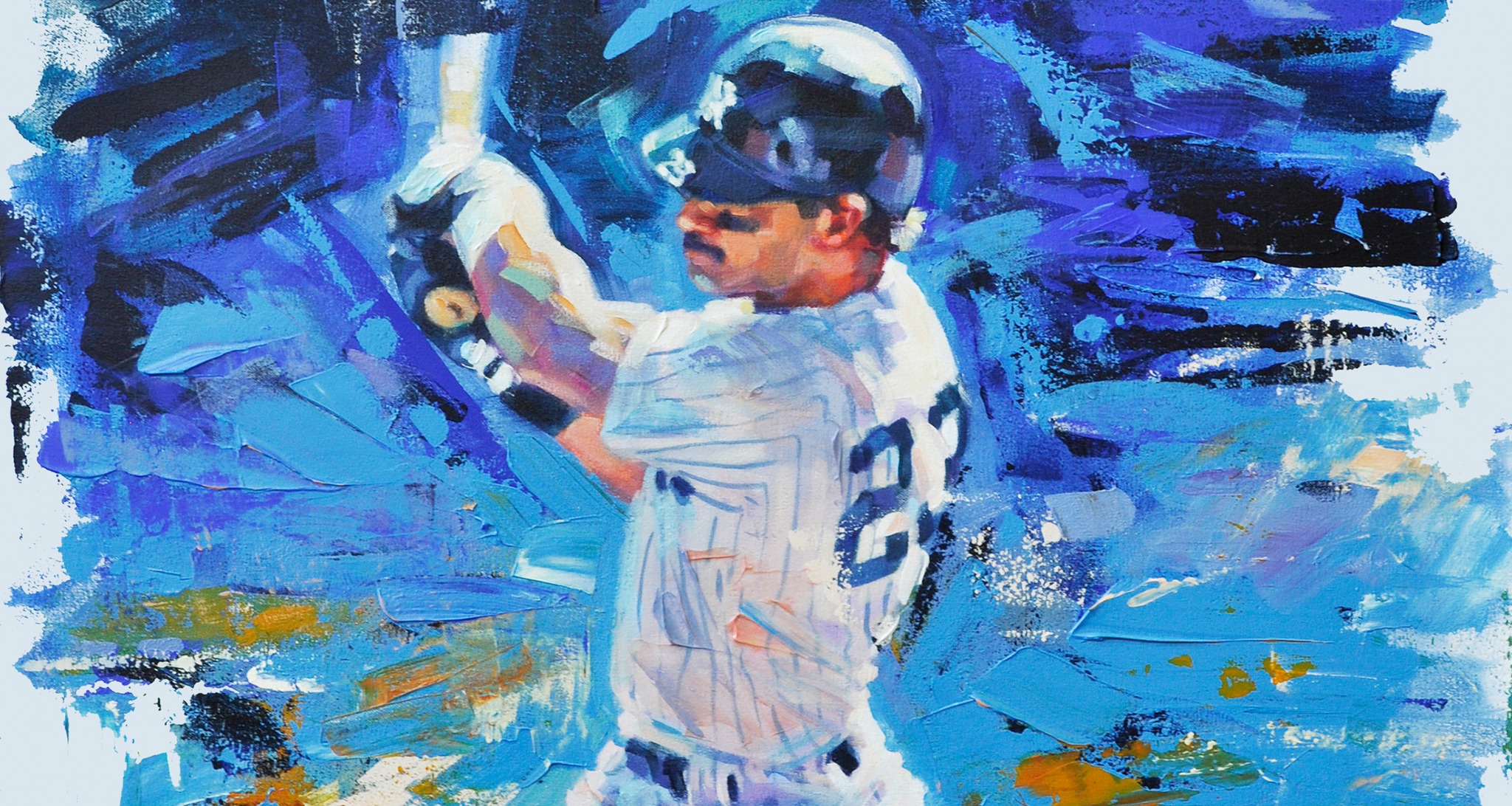 Donnie Baseball sports painting by Lisa Palombo
