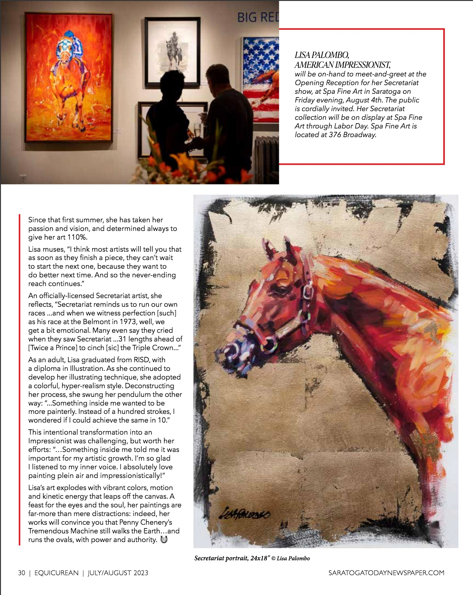 Continuation of the Lisa Palombo feature in Equicurean, page 30