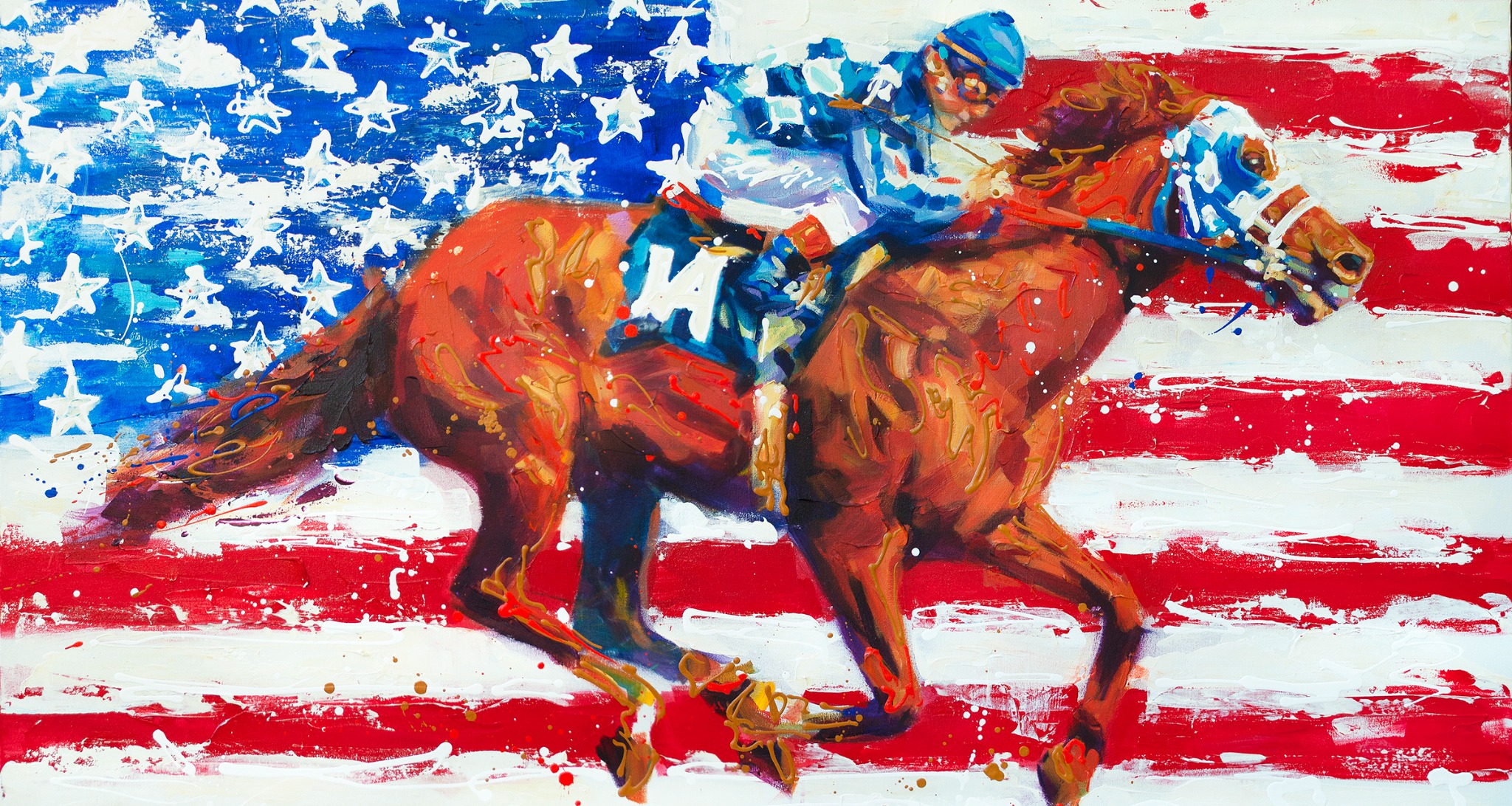 USA Champion equine painting by Lisa Palombo