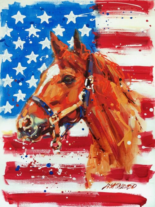 Secretariat Big Red Portrait Flag #5